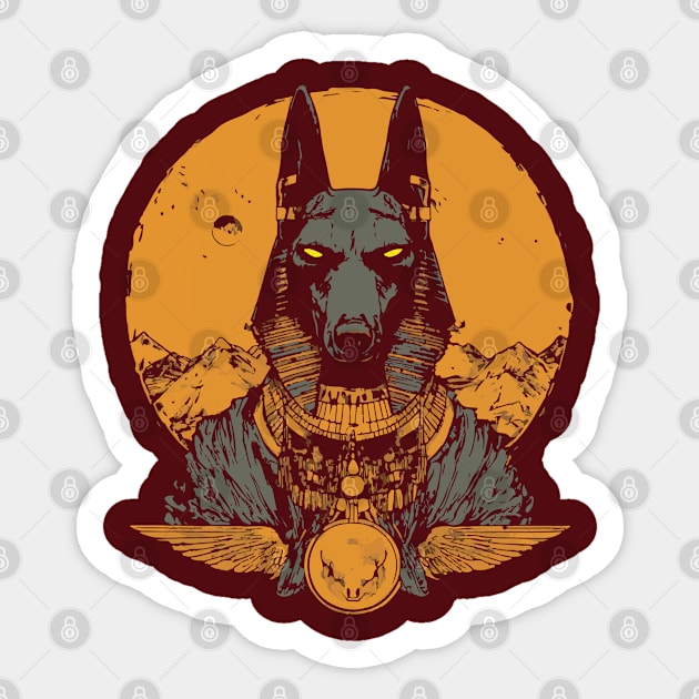 Anubis Rising - Ancient Egyptian God Mythology Sticker by TuncGK
